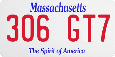 MA license plate 306GT7