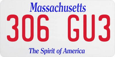 MA license plate 306GU3