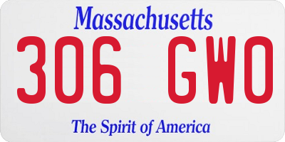 MA license plate 306GW0