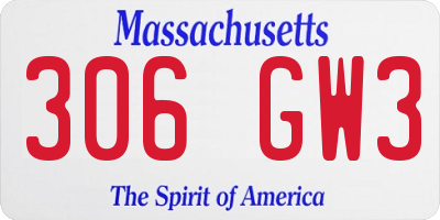 MA license plate 306GW3