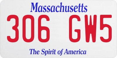 MA license plate 306GW5