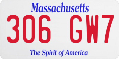 MA license plate 306GW7