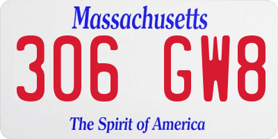 MA license plate 306GW8
