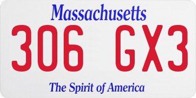MA license plate 306GX3