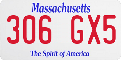 MA license plate 306GX5