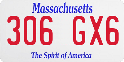 MA license plate 306GX6