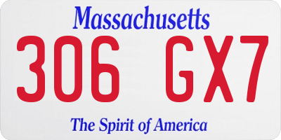 MA license plate 306GX7