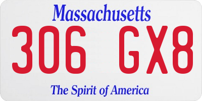 MA license plate 306GX8