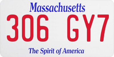 MA license plate 306GY7