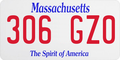 MA license plate 306GZ0