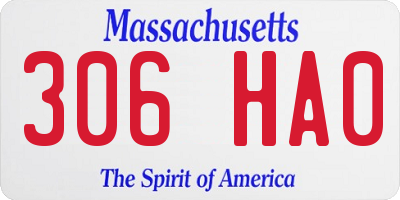 MA license plate 306HA0