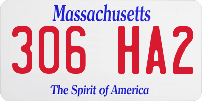 MA license plate 306HA2