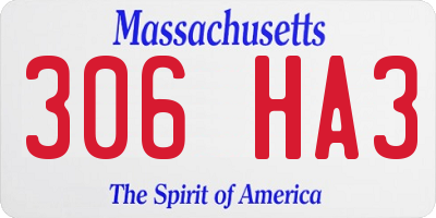 MA license plate 306HA3