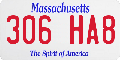 MA license plate 306HA8