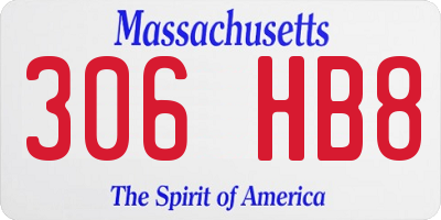 MA license plate 306HB8
