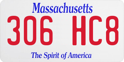 MA license plate 306HC8