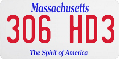 MA license plate 306HD3
