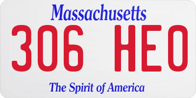 MA license plate 306HE0