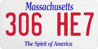 MA license plate 306HE7