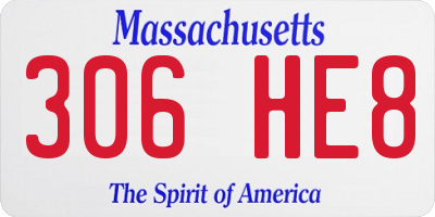 MA license plate 306HE8