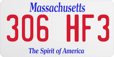 MA license plate 306HF3