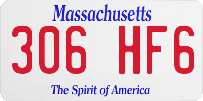 MA license plate 306HF6