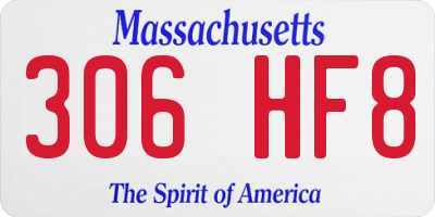 MA license plate 306HF8