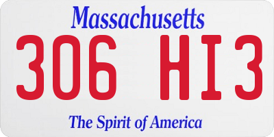 MA license plate 306HI3