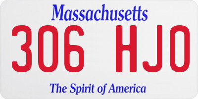 MA license plate 306HJ0
