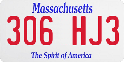 MA license plate 306HJ3