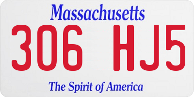 MA license plate 306HJ5