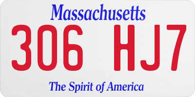 MA license plate 306HJ7