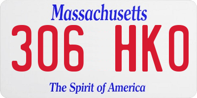 MA license plate 306HK0