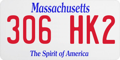 MA license plate 306HK2