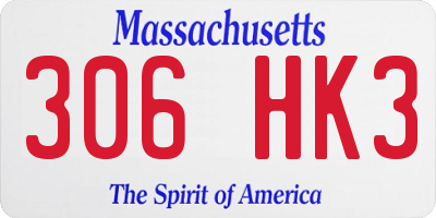 MA license plate 306HK3