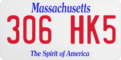 MA license plate 306HK5