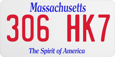 MA license plate 306HK7