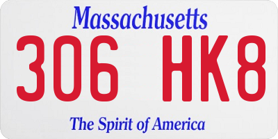 MA license plate 306HK8