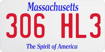 MA license plate 306HL3