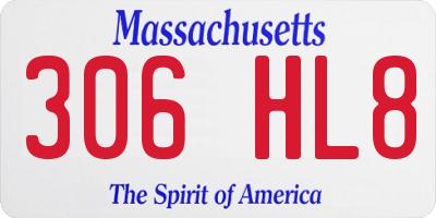 MA license plate 306HL8