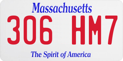 MA license plate 306HM7