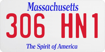 MA license plate 306HN1