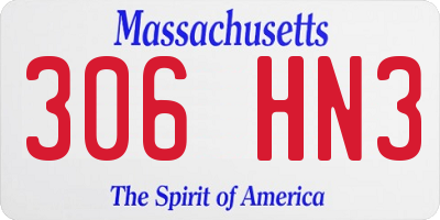 MA license plate 306HN3
