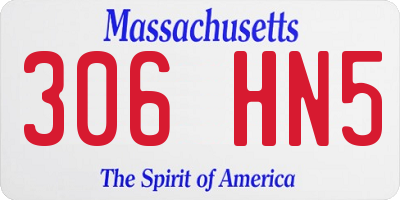MA license plate 306HN5