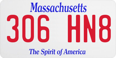 MA license plate 306HN8