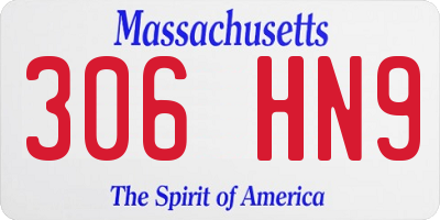 MA license plate 306HN9