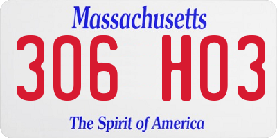 MA license plate 306HO3