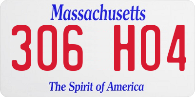 MA license plate 306HO4