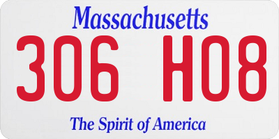 MA license plate 306HO8