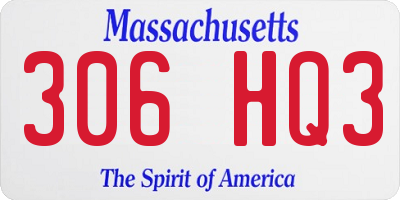 MA license plate 306HQ3